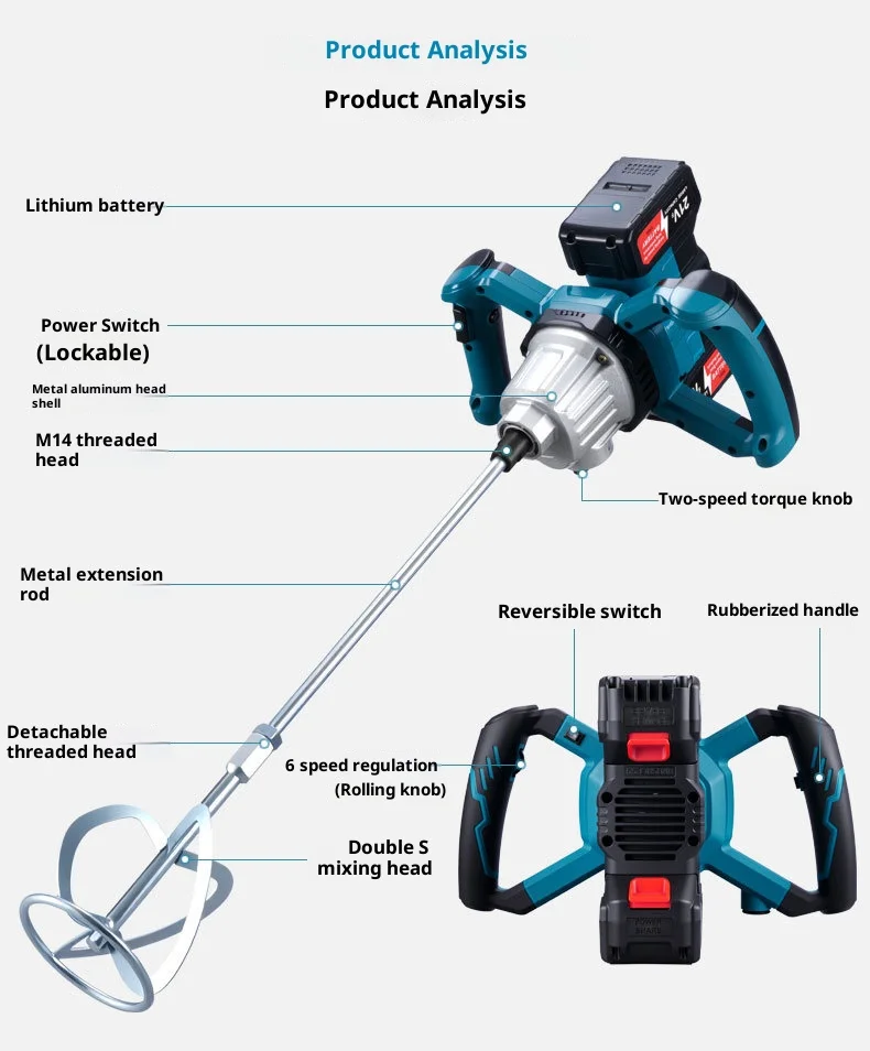 Impianto di perforazione a terra con batteria al litio Miscelatore elettrico per mastice di cemento e polvere Grondboor Tarière Thermique 52cc