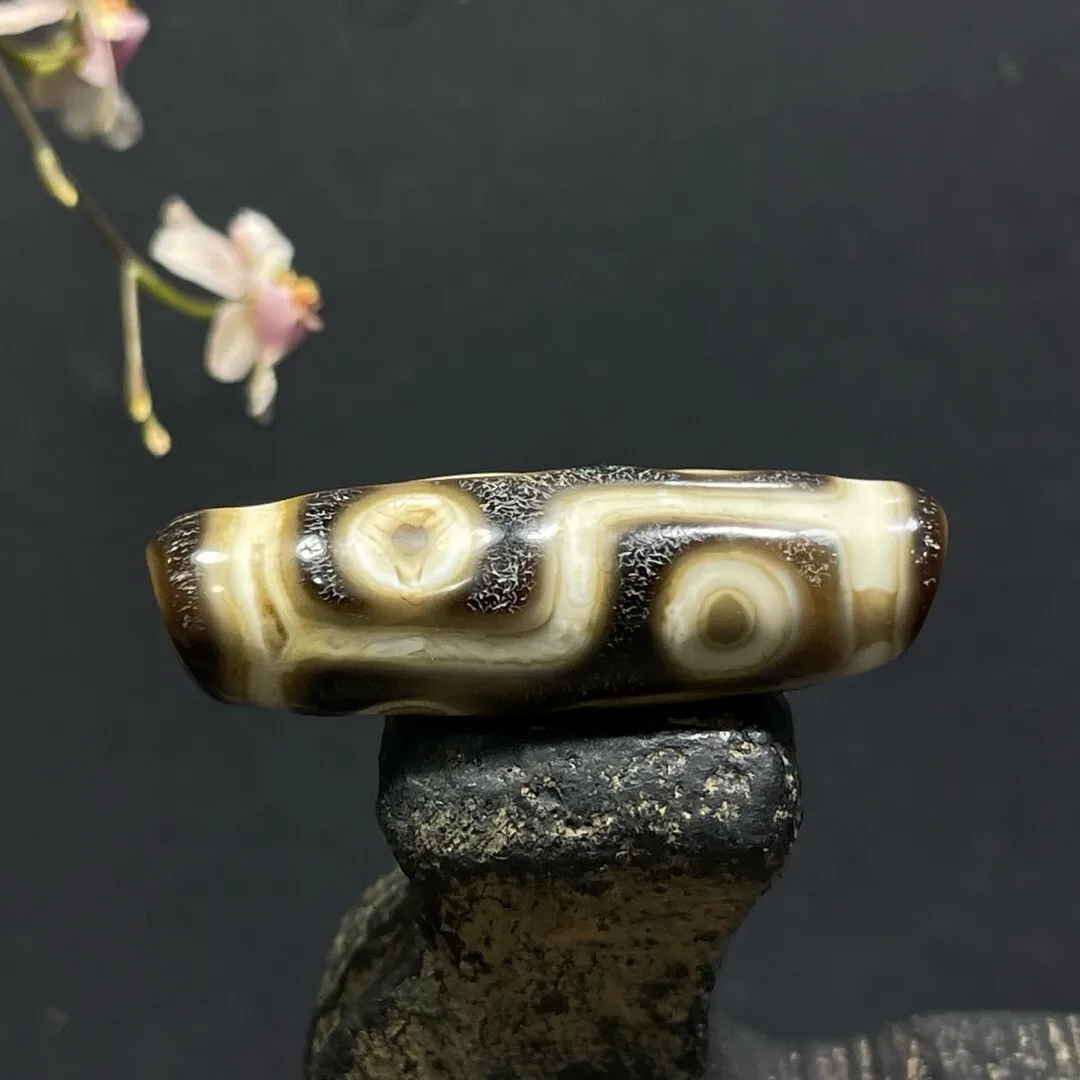 Tibetan Nepalese Himalayan Ancient agate Old Dzi Talisman 6 eye Beads Amulet