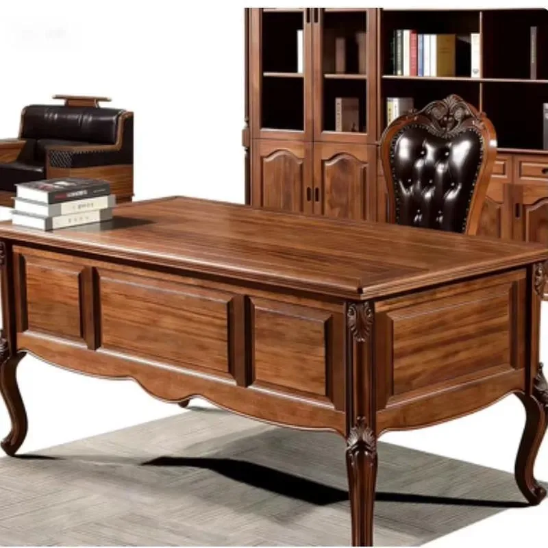 Modern Mahogany Solid Wood Storage Desk 1600x700x760mm High End Customization Eco Friendly Office Furniture