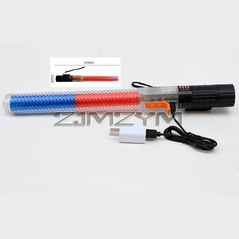 Portable LED Traffic Safety Wand Charging Command Stick Waterproof Magnetic Beacon Bright Emergency Lighting