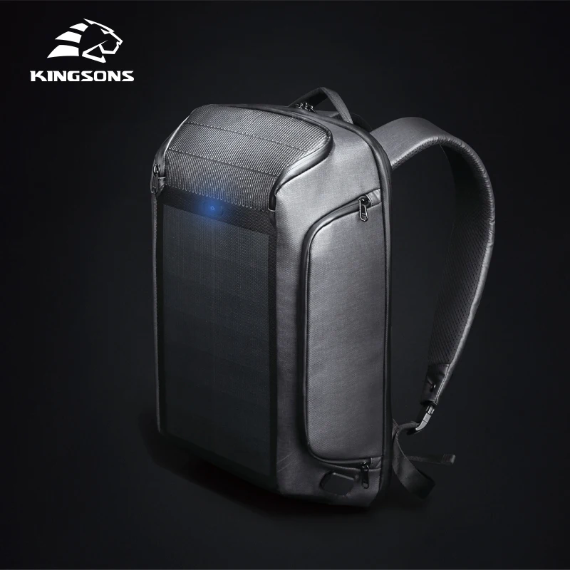 Kingsons  high tech trend RFID blocking antitheft backpack bag rucksack smart solar backpack with buckle lock