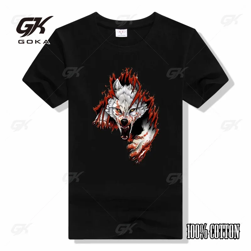 

Bad Wolf fashion Summer Wolf pattern Clothes Tee Unisex Summer Streetwear Tops Custom Printed Graphic T-shirts