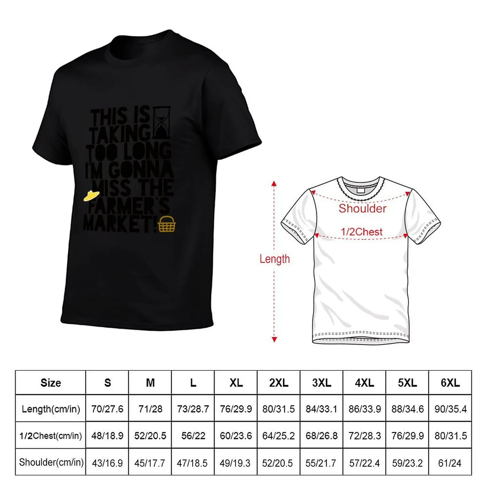 I'm Gonna Miss The Farmer's Market T-Shirt Simple Solid Color Crew Neck Tee