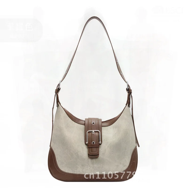 High-End Women's Large Capacity Underarm Bag Urban Minimalist Style PU Dumpling Shoulder Bag with Hidden Zipper Pocket