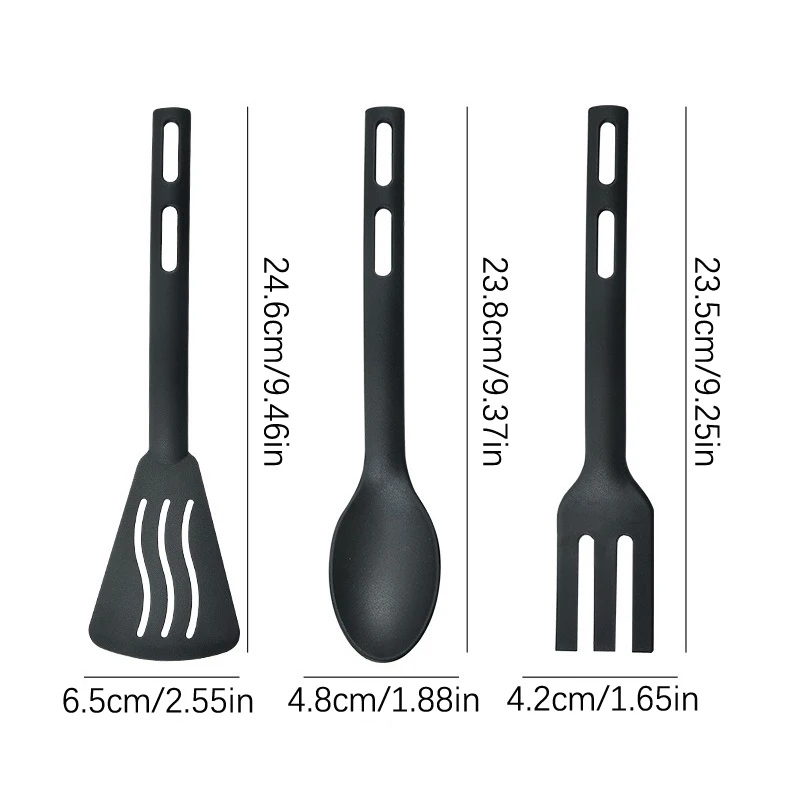 C New Utensils Set Serving Cooking Kitchen Cutlery Spoons Nylon Kit Spatula Tableware Portable Camping Plastic Slotted Flatware
