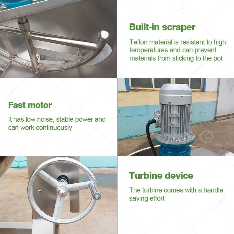 Boiler 2000l Heavy Duty Stem 100 Liter Electric Jam Steam 400l Conduction Oil Plant Cooking Kettle for Honey