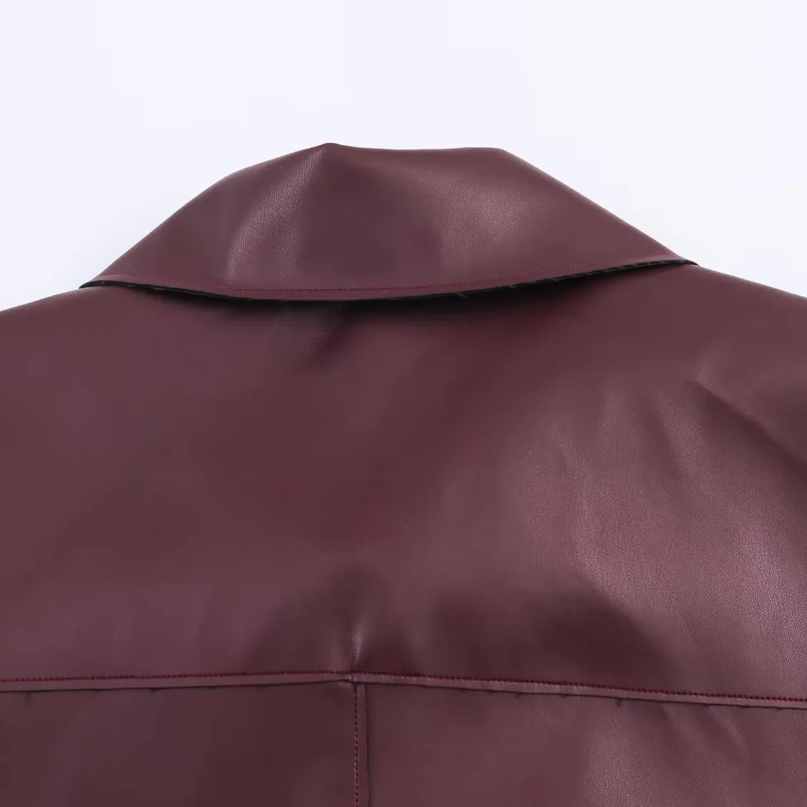 ملابس خارجية نسائية طويلة من الجلد الصناعي من Faionable لخريف 2025 Sle ملابس خروج دافئة من ألياف البوليستر