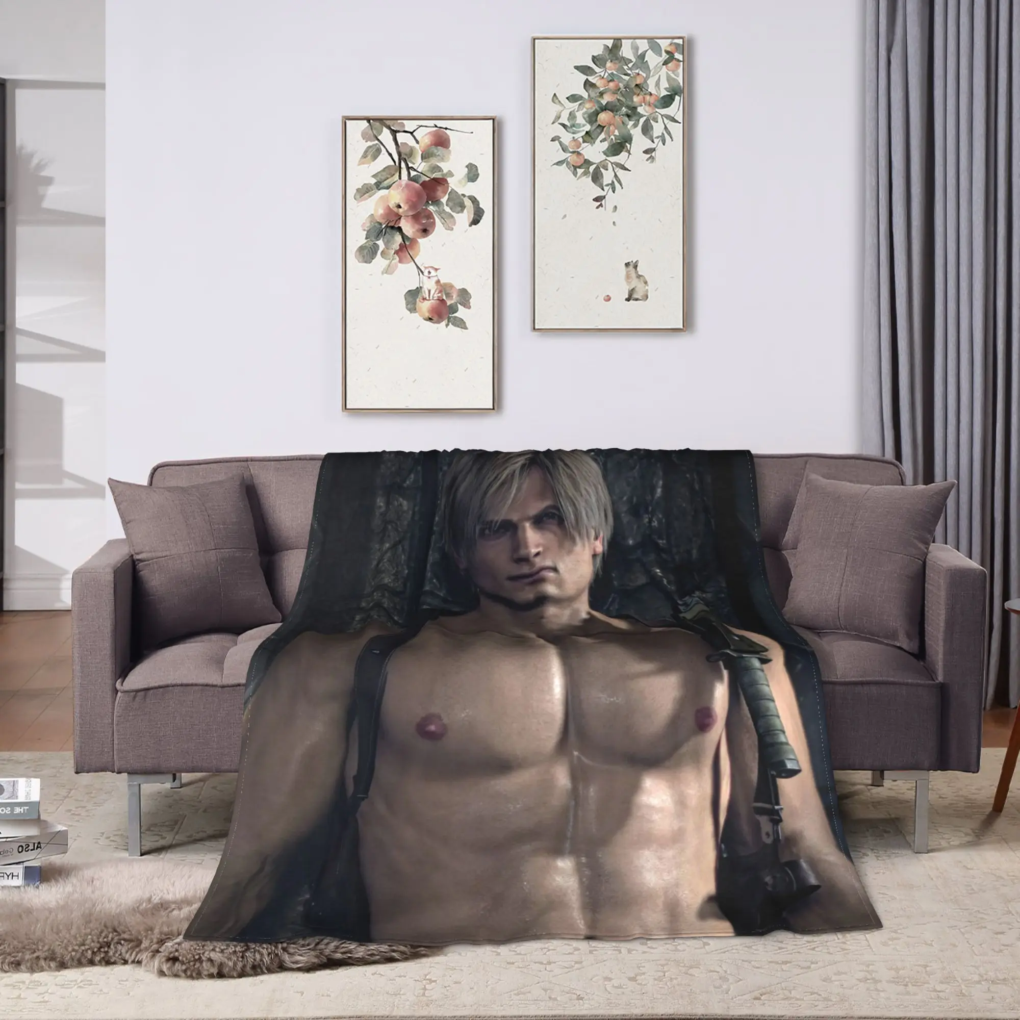Leon Kennedy Resident Evils Blanket Quality Soft Warm  Bedding Throws Spring Children Living Room Graphic Bedspread
