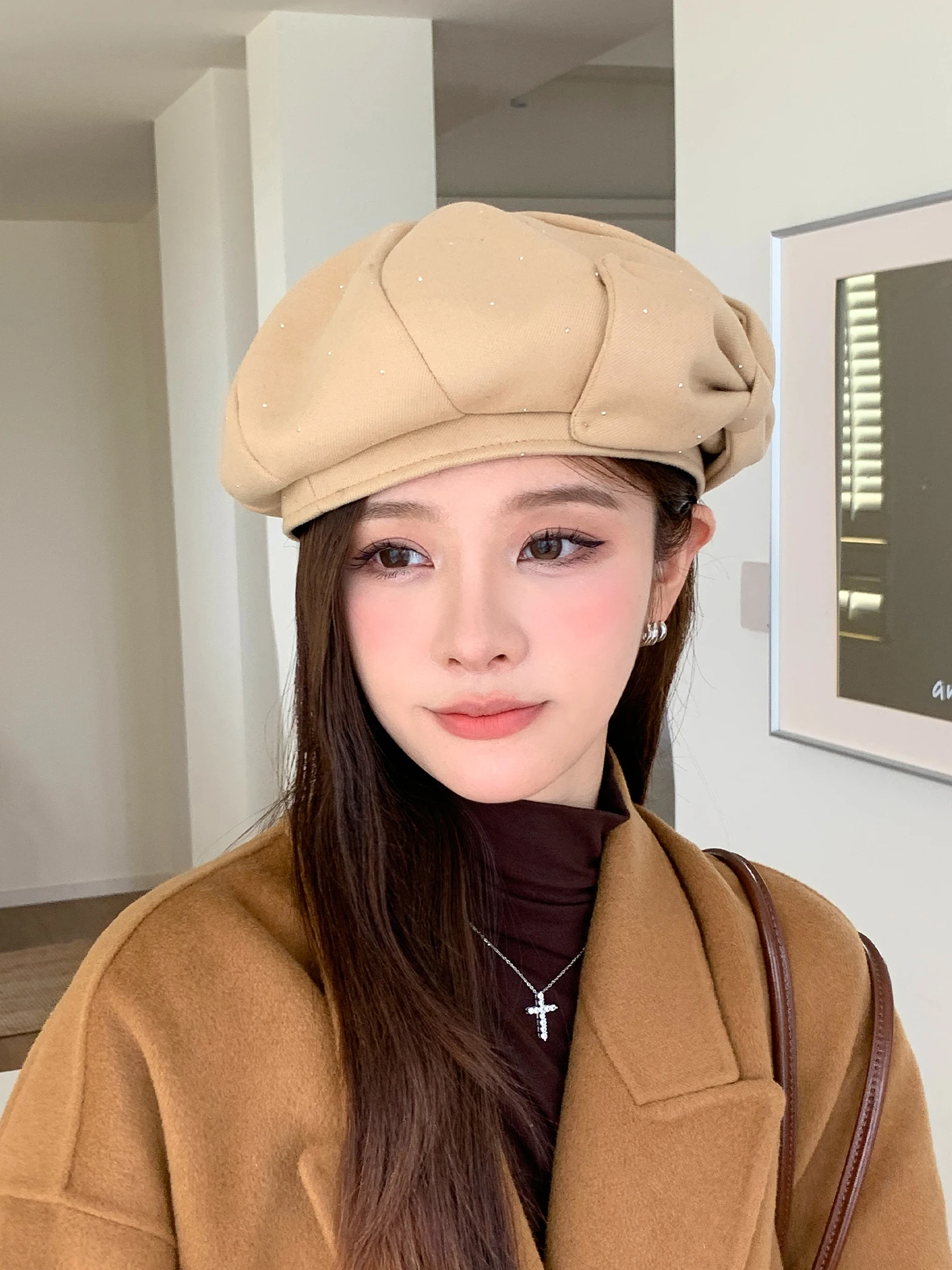 Women's Beret Hat Autumn Winter Octagonal Pumpkin Artist Cap Small Face Effect Large Head Circumference Spring Summer New Style