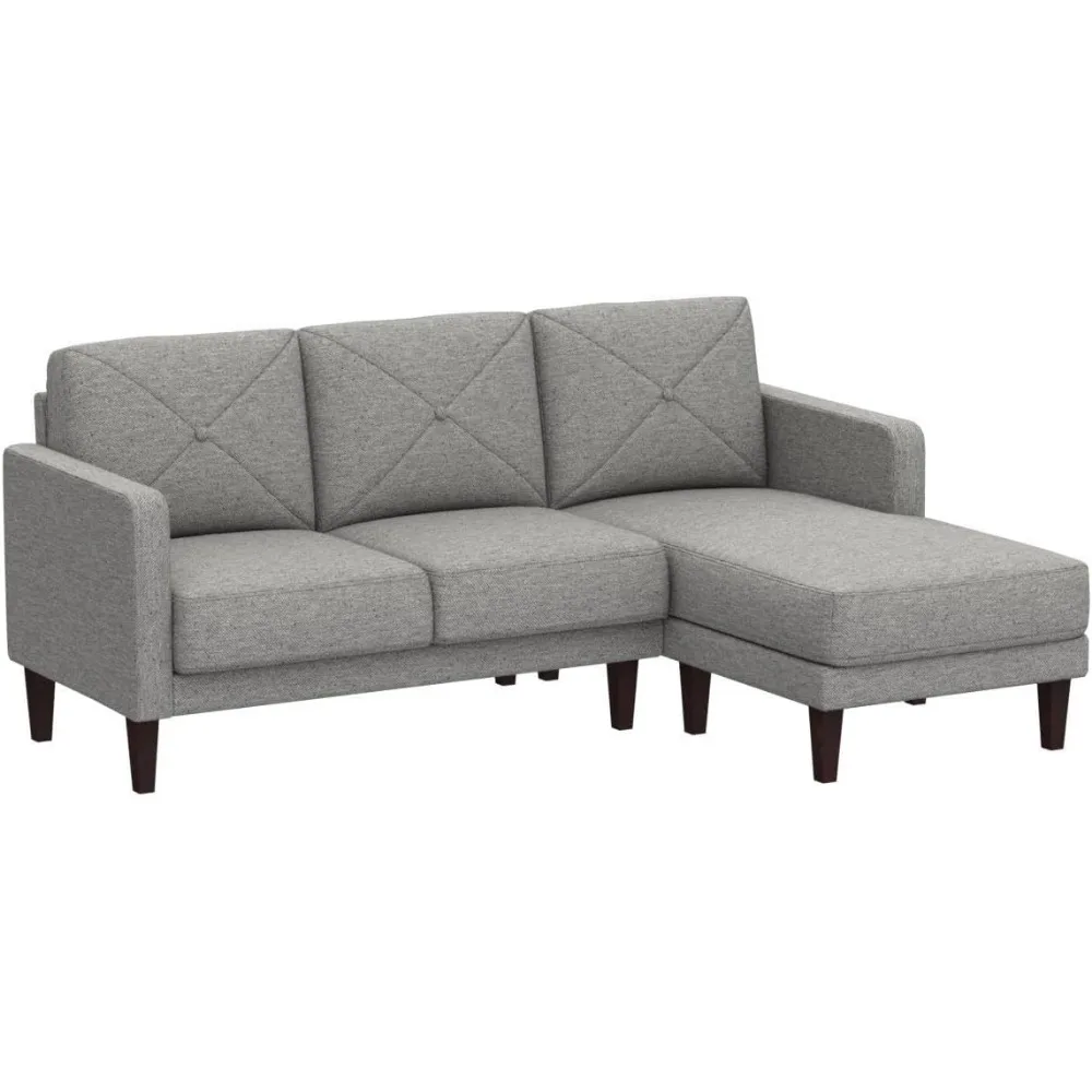 3 Seater L-Shaped Living Room Sofa with Reversible Foldable Recliner, Modern Living Room Sofa