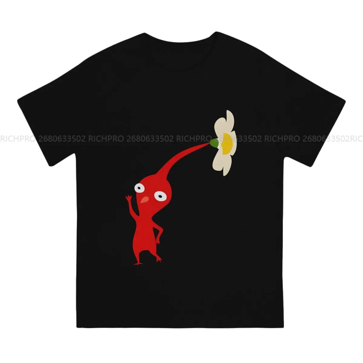 Pikmins Game Newest TShirt for Men Red Round Collar Polyester T Shirt Personalize Gift Clothes OutdoorWear