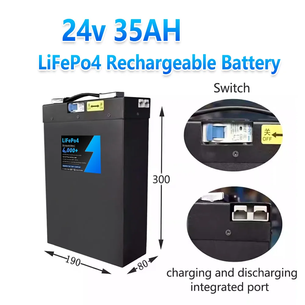 24v 35AH iFePO4 Battery Pack Deep Cycle Built in 30A BMS Prefect for Electric forklift truck Pallet truck with 5A Charger