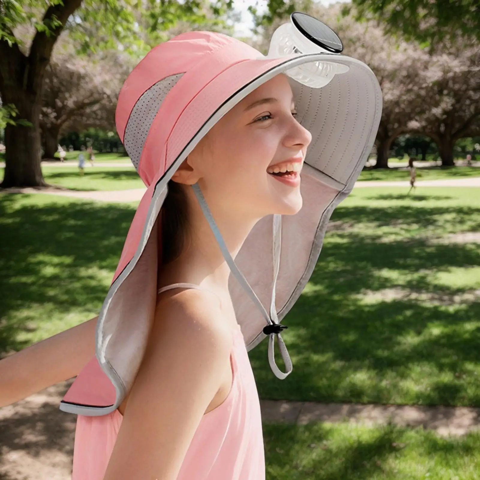 

Solar Hat Fan Bucket Hats Breathable Outdoor Gear Wide Brim Sports Headwear For Kids Girls Vacation Beach Fishing Hiking Camping