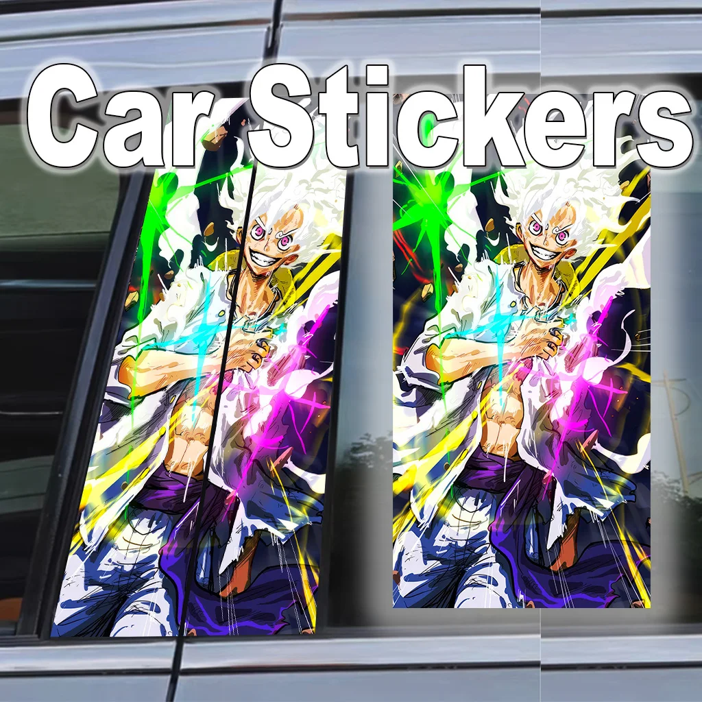 

One Piece Car B Pillar Vinyl Wrap Luffy Scratch-Proof Waterproof Anime Decal Peel Sticker Universal Exterior Door Trim Protector