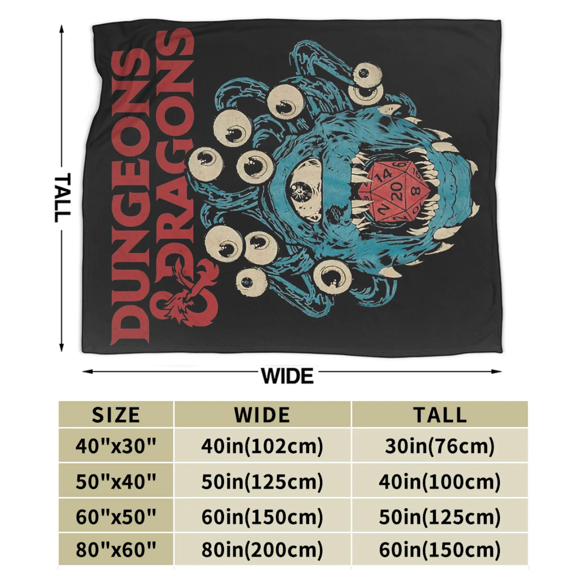 الزنزانات التنين DnD البطانيات الصوف الشتاء تنفس سوبر الدافئة رمي بطانية للمنزل في الهواء الطلق أفخم رقيقة لحاف