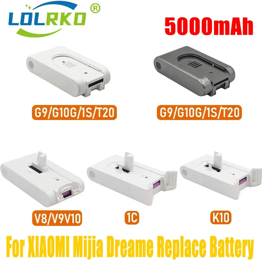 

For Xiaomi Mijia Dreame Replacement Battery 5000mAh Vacuum Cleaner PartsFull Series G9 G10 1S T20 V8 V9 V10 K10 1C Battery 7S1P