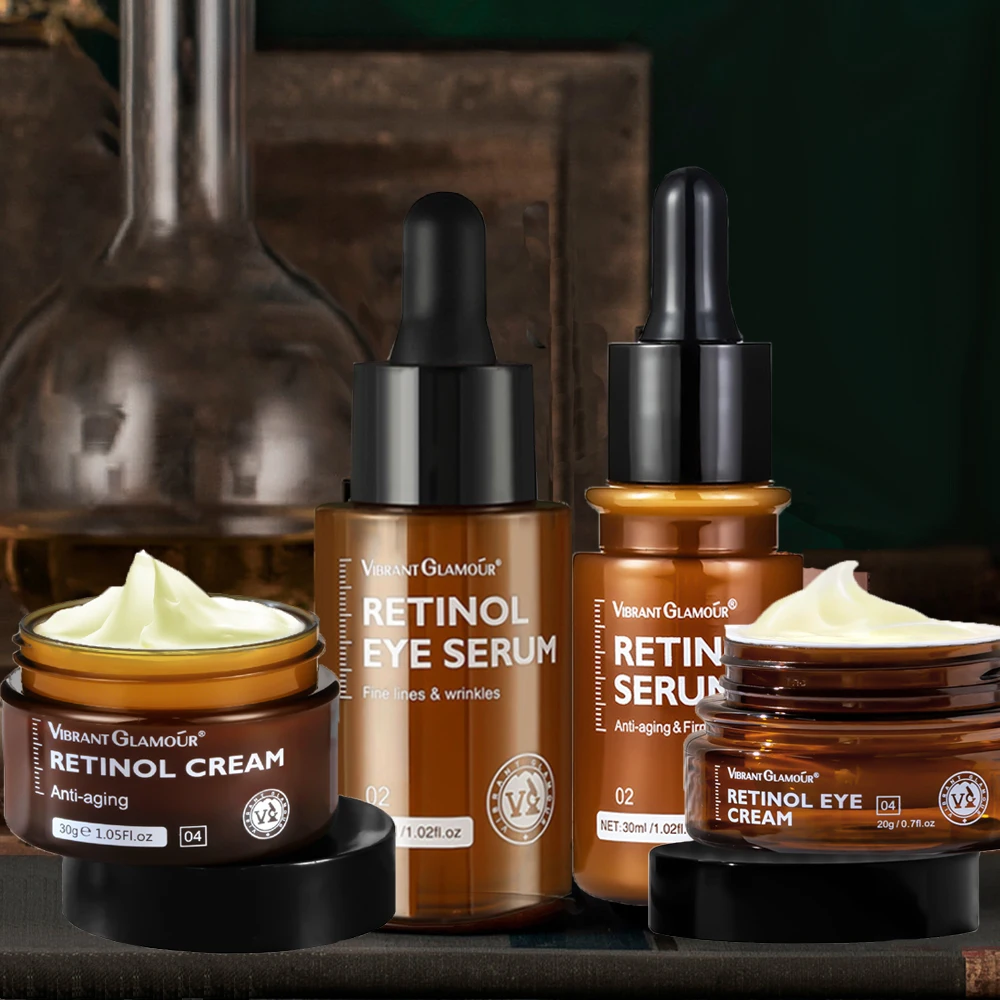 

Retinol Face Care Set Whiten Repair Facial Moisturizing Brighten Serum Anti-wrinkle Anti-aging Face Cream Firm Nourish Eyes Care