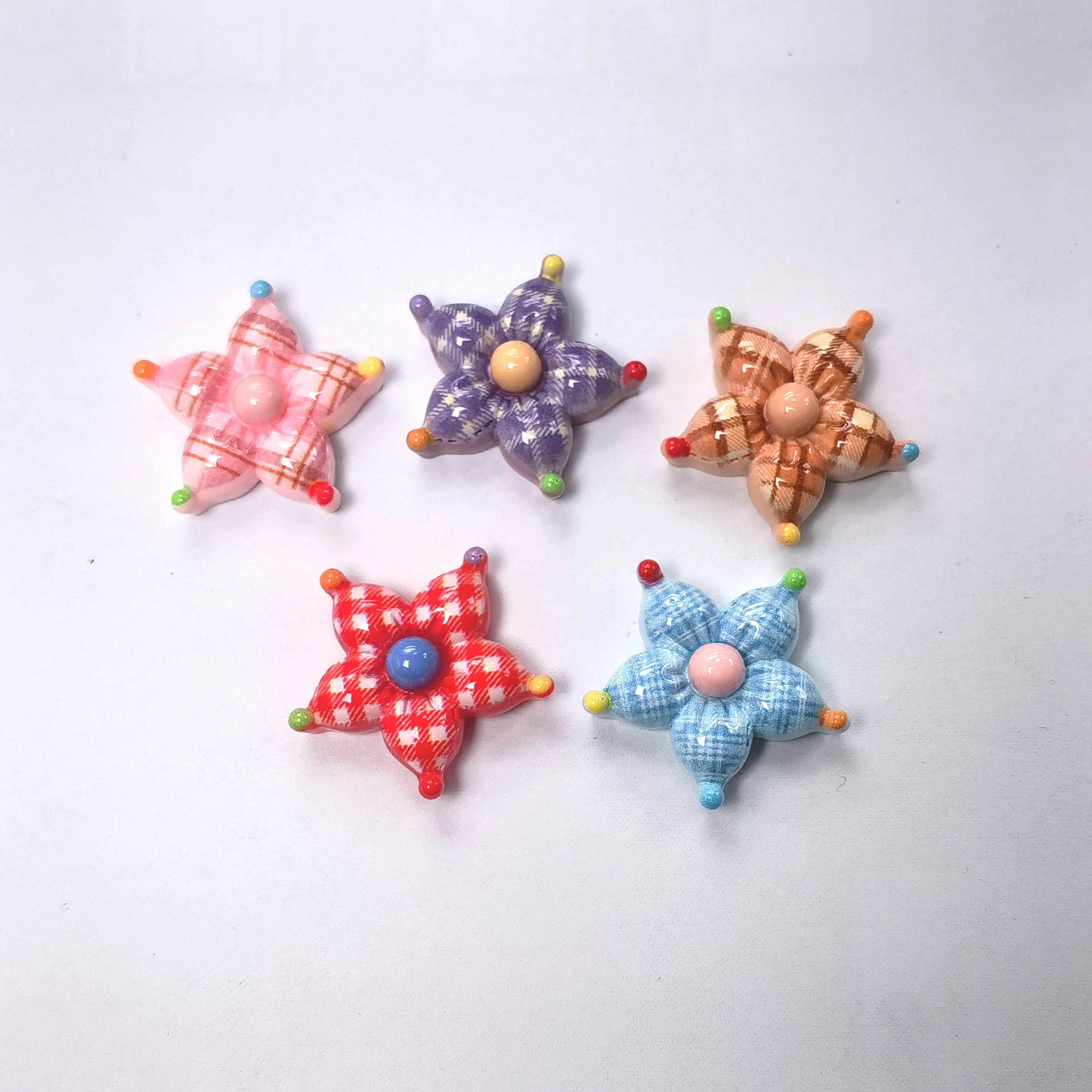 Colorful Cell Flower Miniature Flatback Resin Cabochon For Phone Hairpin Scrapbooking DIY Home Decor Craft Accessories