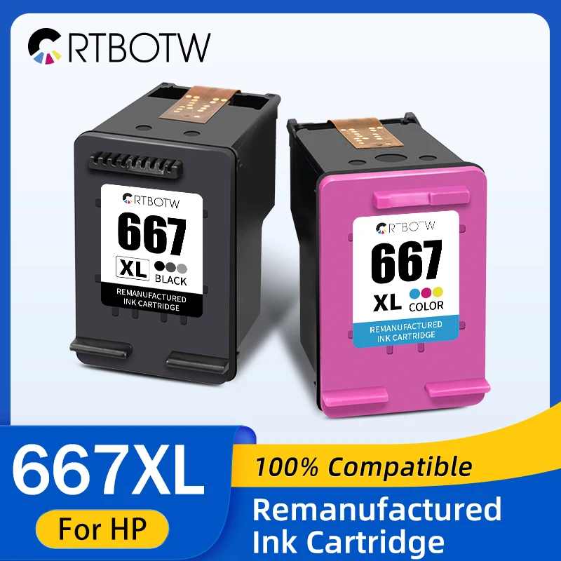 Compatible Ink Cartridge Replace For HP 667 667XL for HP667 DeskJet Ink Advantage 1275 2374 2375 2376 2775 2776 Printer