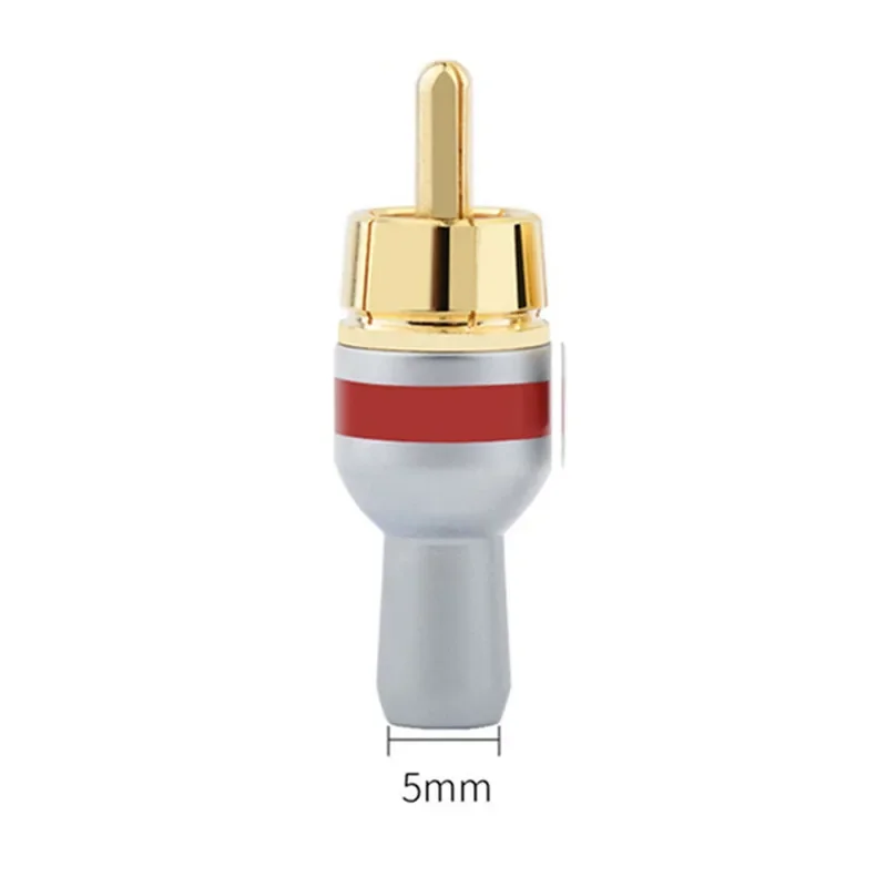 RCA Socket Terminals Male Plug Speakon Connectors Copper Gold Plated For Soldering 5mm Speaker Cable Audio Jack Wire Connector