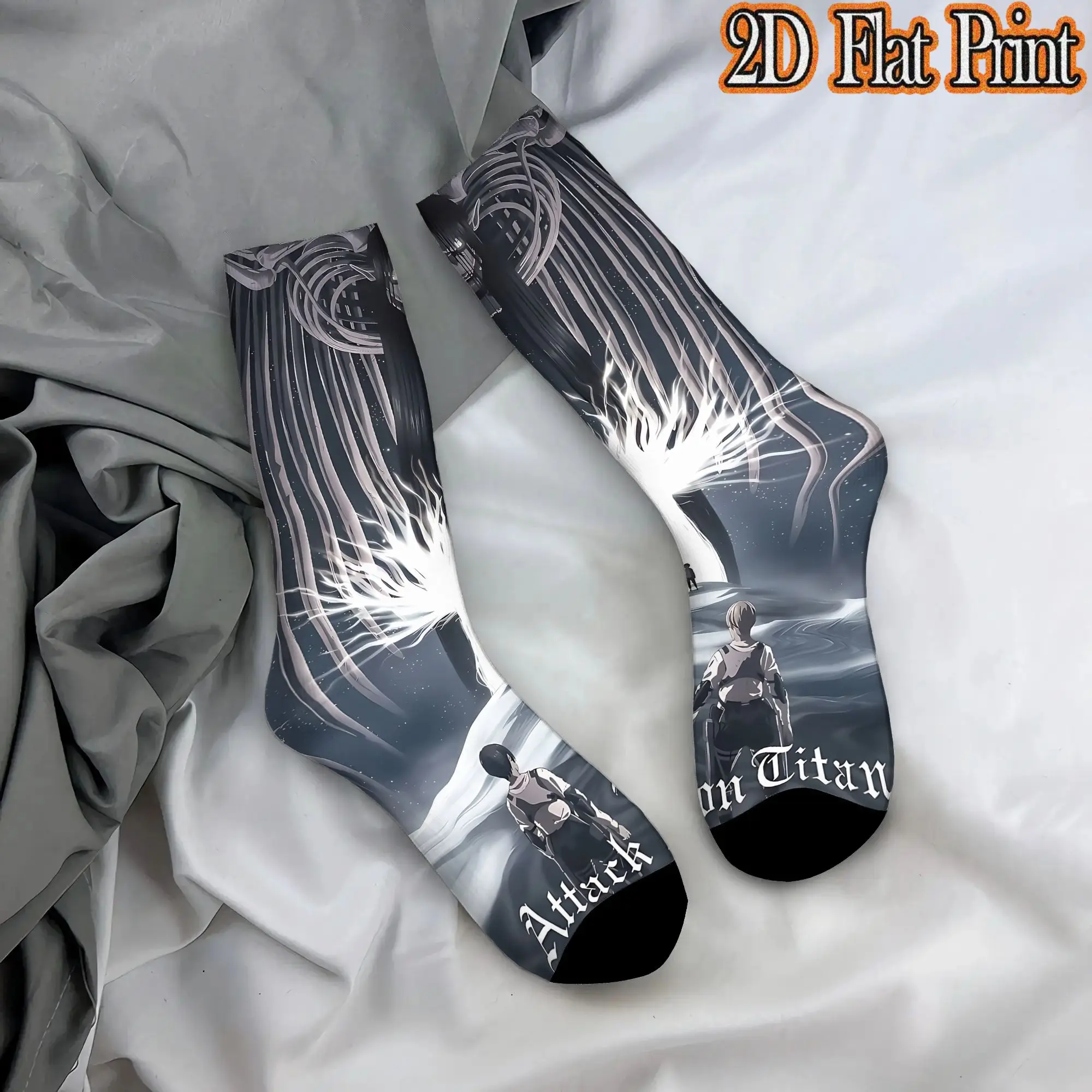 Attack On Titans Anime Vintage  Street Style Novelty Seamless Crew Creative Sock Sports Socks