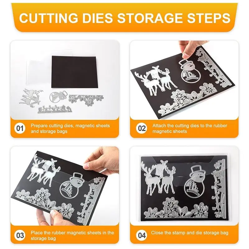 A76I-40Pcs Die Cut Storage Essential Set With Rubber Magnet Sheet For Dies Storage For Die Cuttin