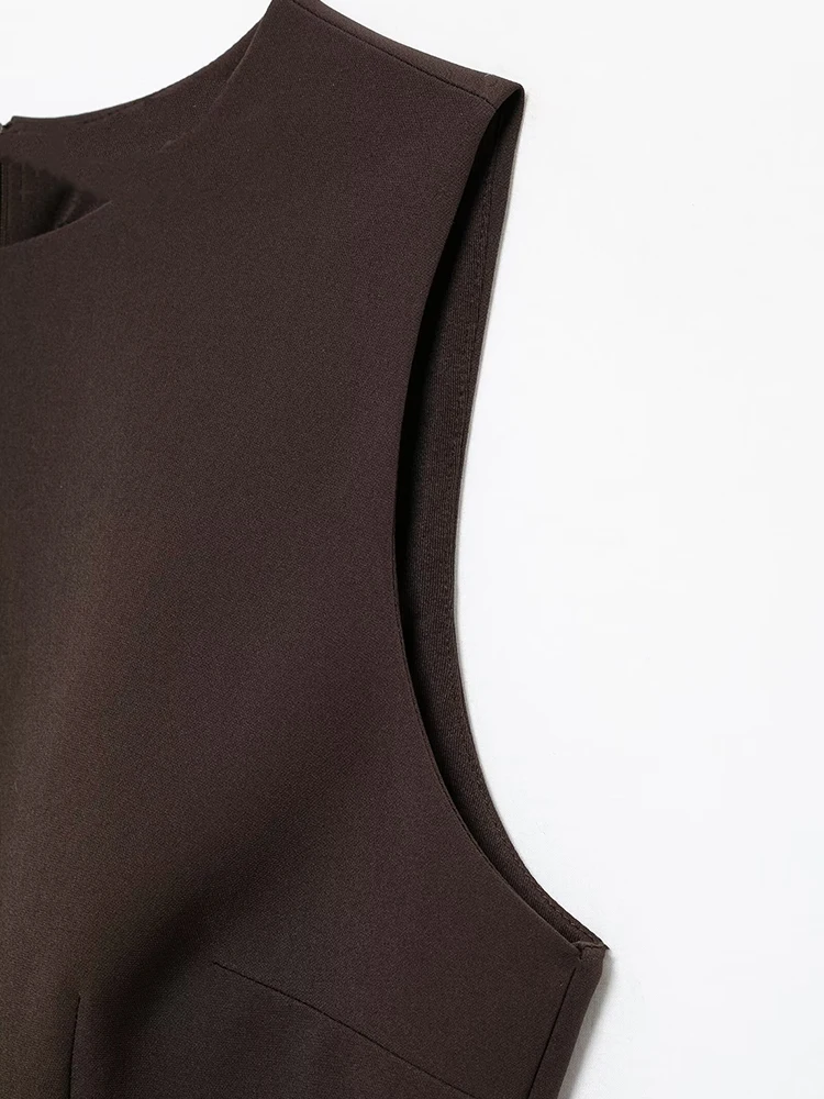 Siyang moda feminina chique babados malha emendado playsuit vestido feminino o-pescoço sem mangas vestidos senhoras elegantes