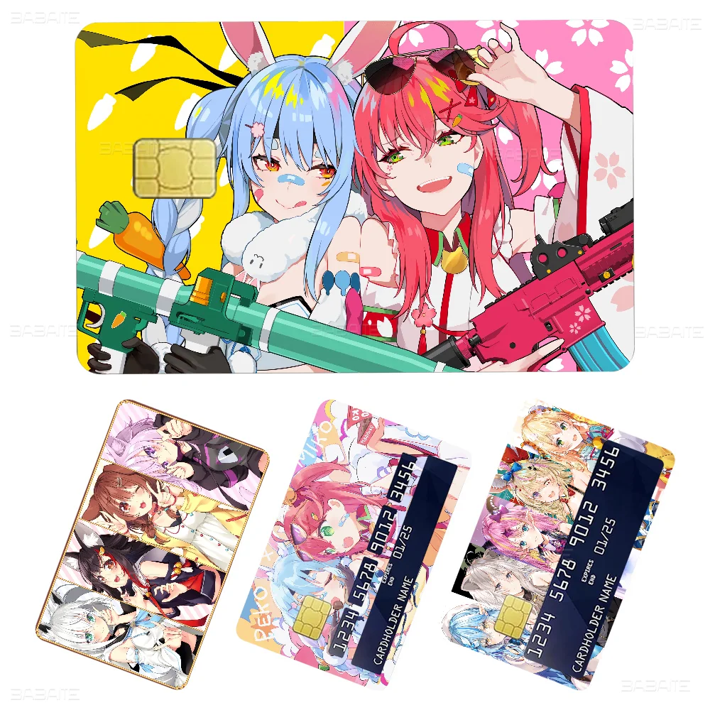 Hololives Anime Matte Front Skin Film Sticker Cover For Small Chip Credit Card Debit Card