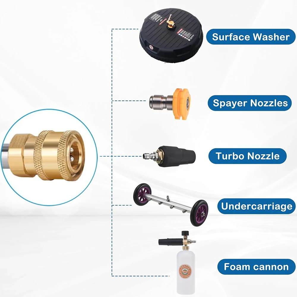 Asta di prolunga per idropulitrice ad alta pressione pistola per accessori a spina rapida da 1/4 pollici pistola a spruzzo con asta di prolunga in