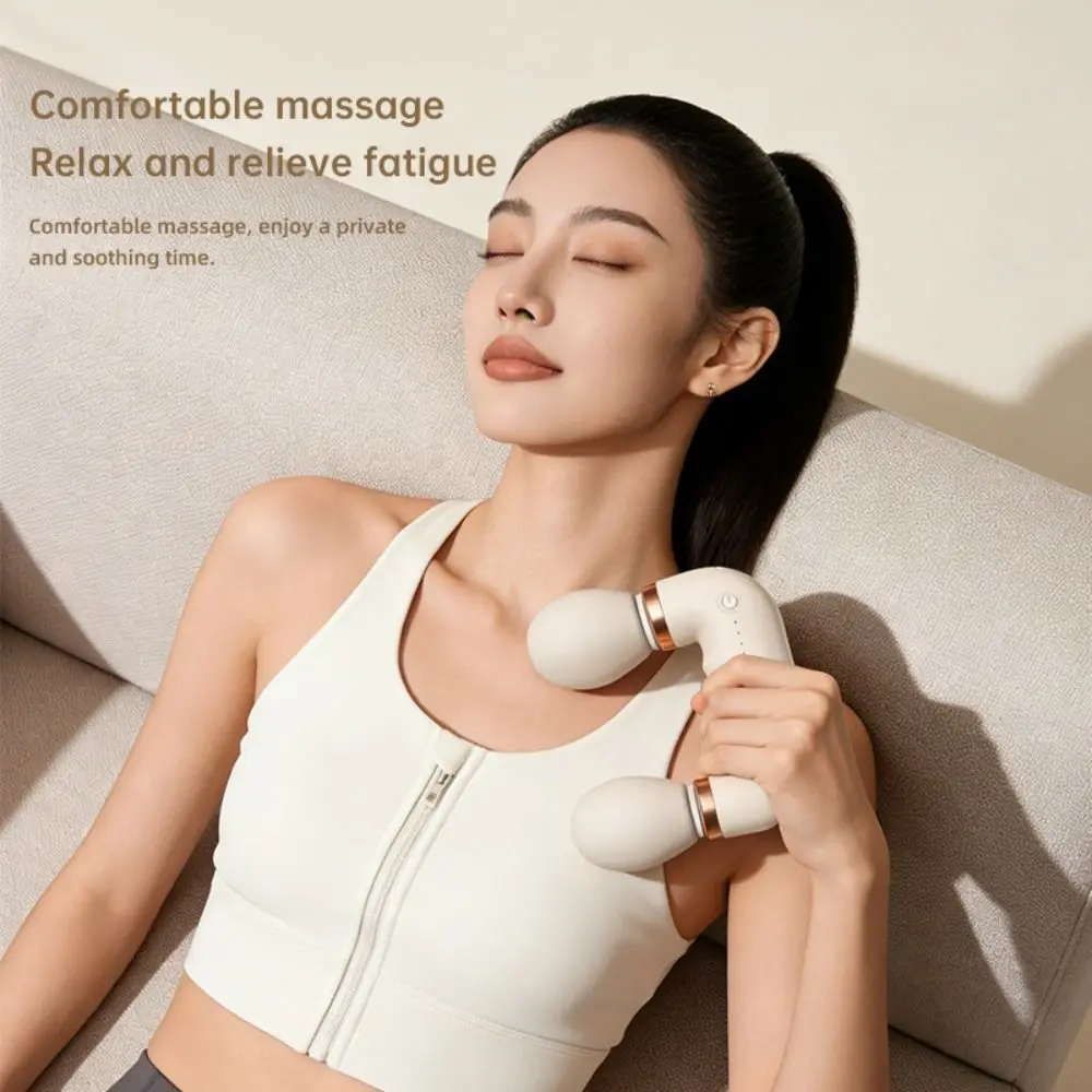 Portable Fascial Muscle Massager Quiet USB Rechargeable Muscle Relaxation Massager Double Head Vibration Massager