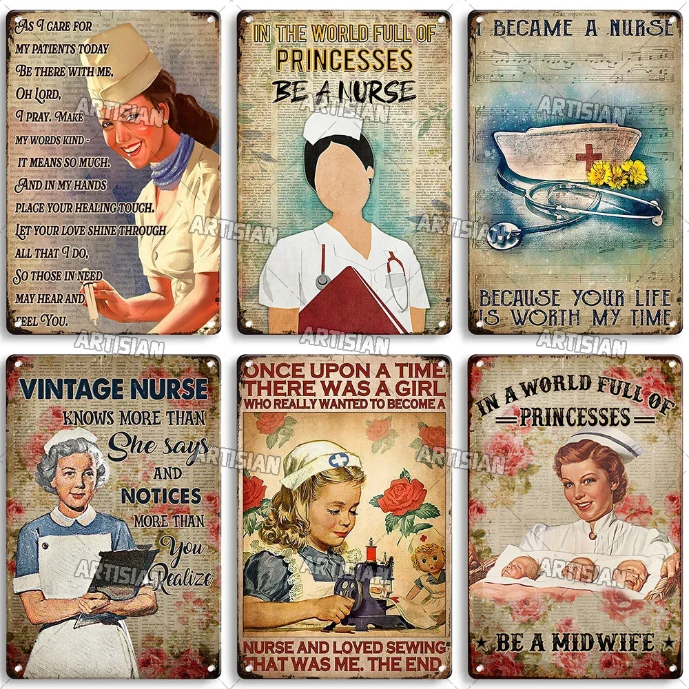 Artisian Medical Metal Sign Nurse Veterinaian  Tin Plaque Clinic Hospital Midwife Decorative Poster Wall Decor Garage Bar Pub