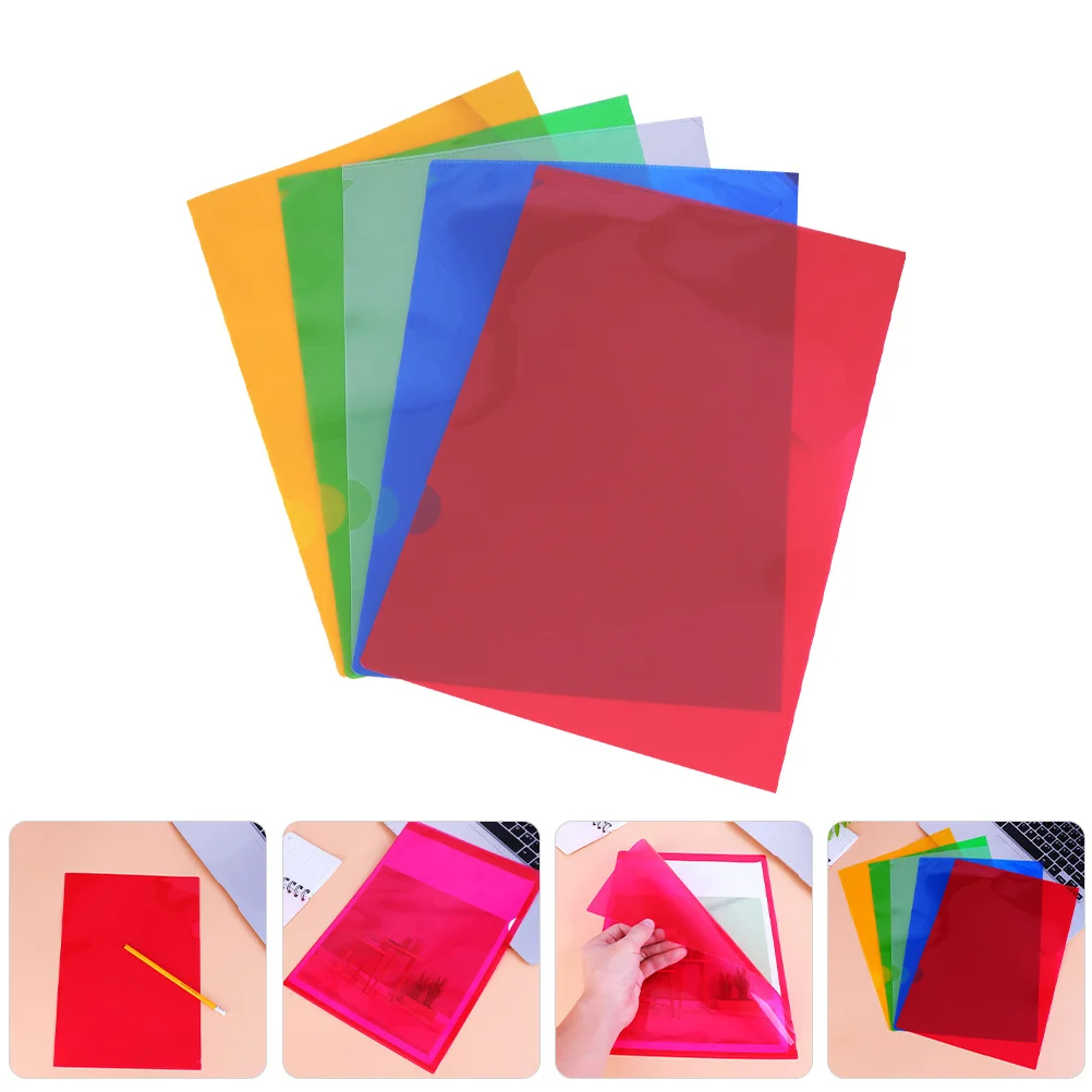 

10Pcs A4 Document Folder Clear Plastic Folders School Office Use File Organizer Assorted Color Plastic File Folders