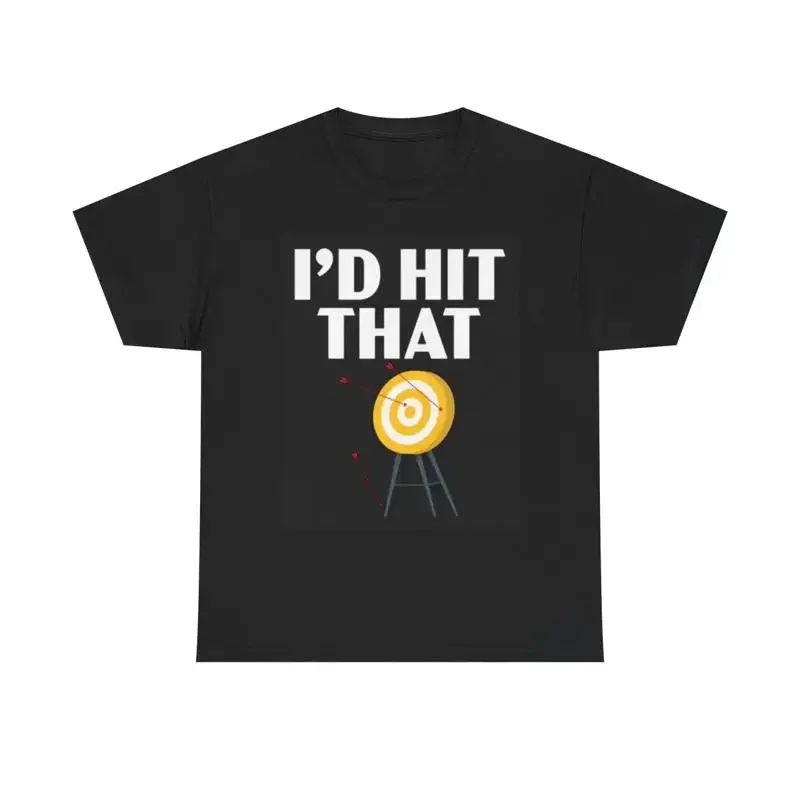 Id Hit That T Shirt Retro Archery Funny Hunting Heavy Cotton