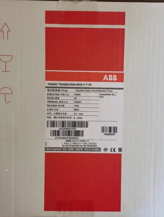 2025.4Original ABB Molded Case Circuit Breaker T6N800 TMA800/4000-8000 FF 3P