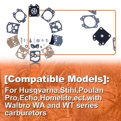 Carburetor Repair Rebuild Kit For Walbro K20-WAT Husqvarna 55 51 455 460 Rancher Echo Poulan Pro Homelite Stihl 026 Chainsaw
