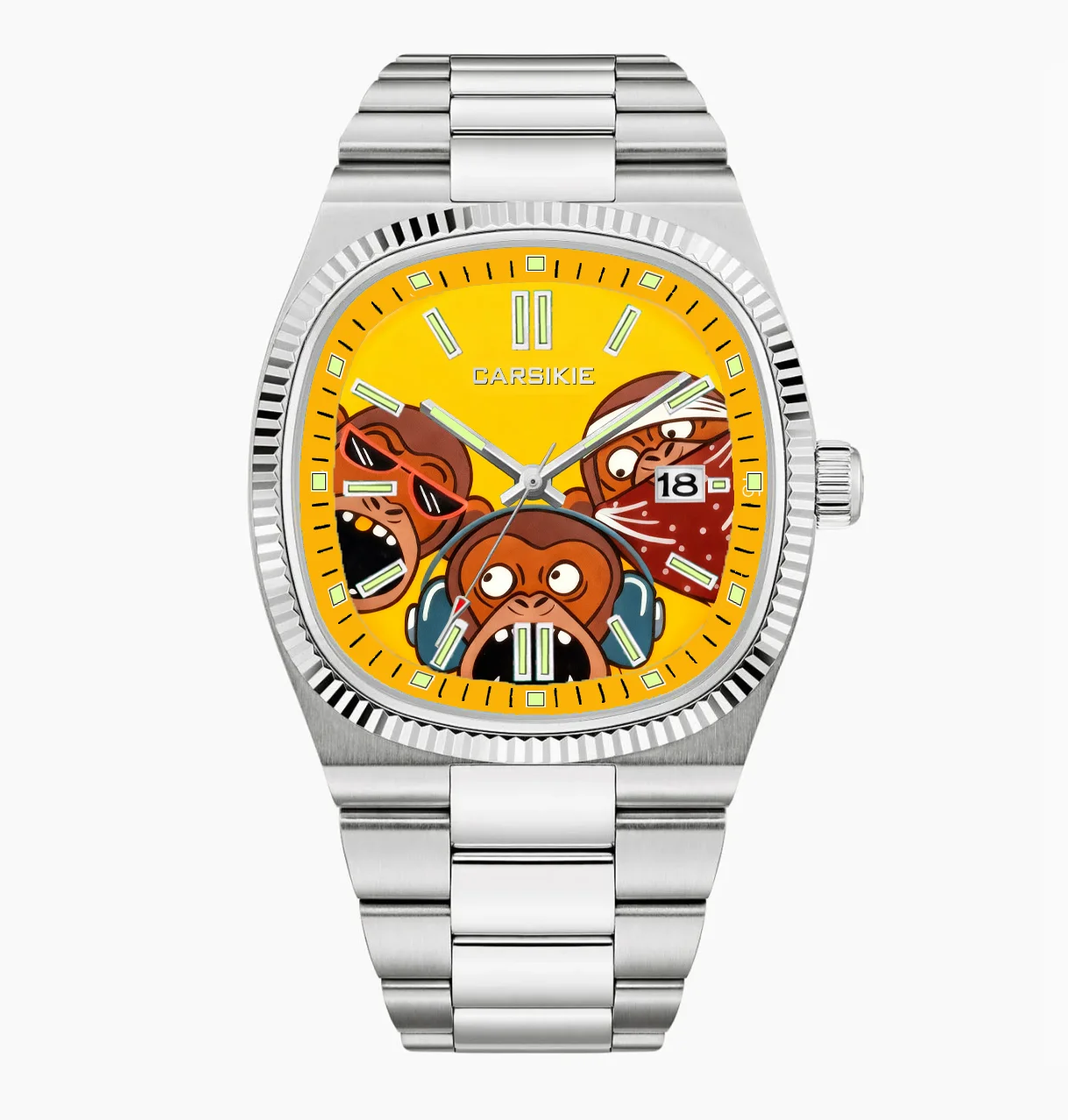 Creative Large Dial Rectangular Watch for Men with Waterproof Fold Clasp Analog Display