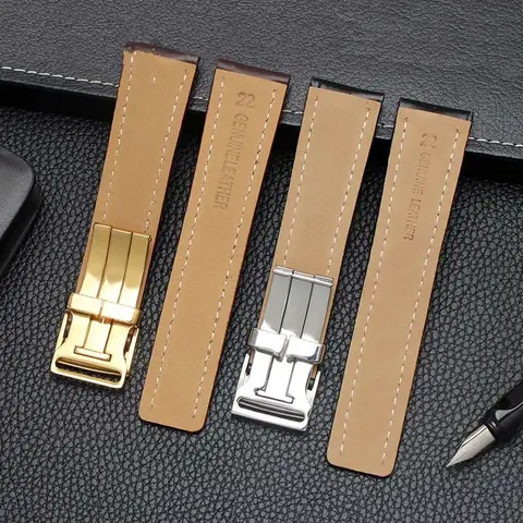 22/24mm Passar Breitling Strap Italien Klockarmband i äkta läder Premier B01 Colt Chronograph Avenger AVIATOR 8 316L spänne 6 best sales Breitling-rem - №1