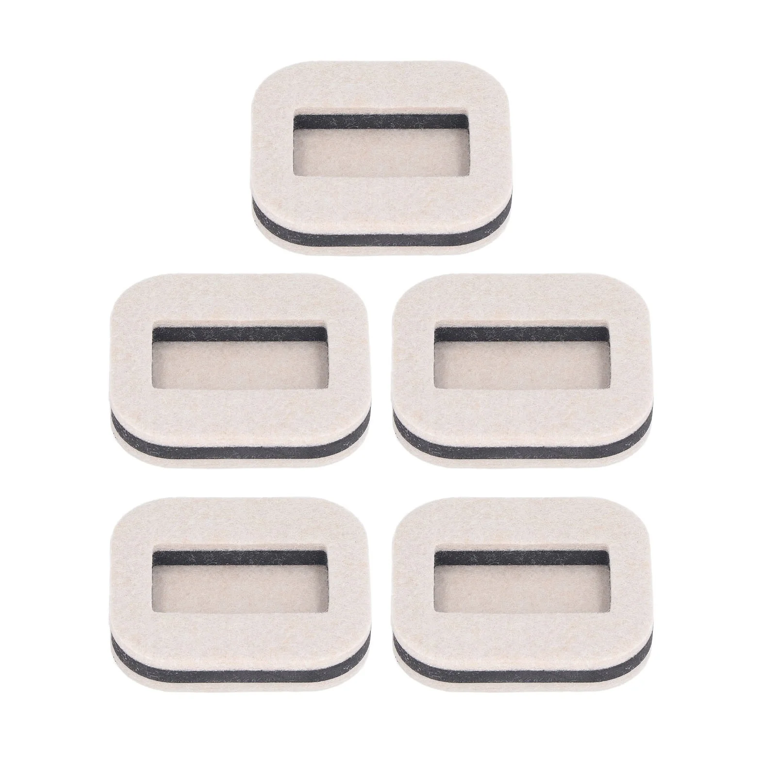 5 Pcs Felt Caster Cup Rectangle Concave Office Chair Roller Fixing Pad Furniture Wheel Caster Cup for Hardwood Bean Color