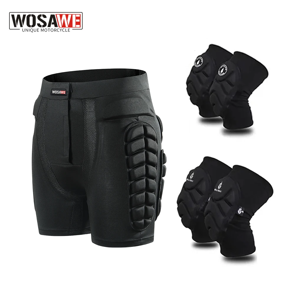 Wosawe unissex eva extrema esportes ao ar livre esqui skate snowboard proteção protetor de esqui patinação protetora quadril acolchoado shorts