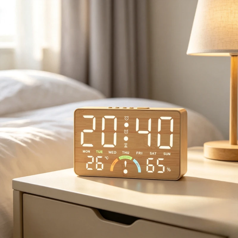 Large Screen LED Digital Alarm Clock Wall and Table Dual‑Use Desk Clock Display Multifunctional Home Bedroom Timer