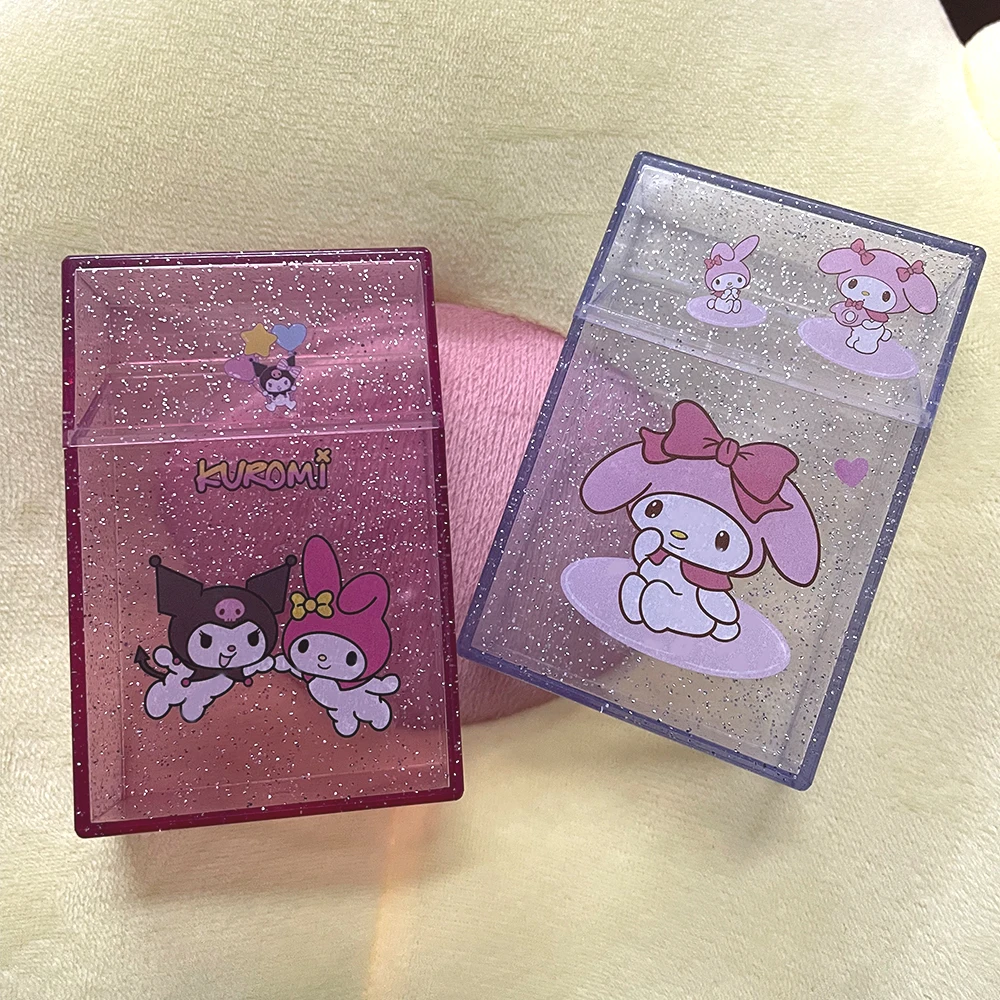 Cute Cartoon Smokebox Sliding Cover Transparent Plastic Cigarette Box Smoking Accessories Compression Resistance