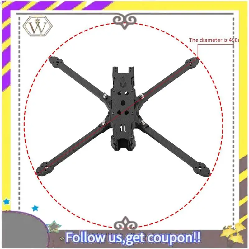 AU33-X10 10-Inch Carbon Fiber Frame Drone Kit 440Mm Wheelbase Withside Panels FPV Drone Positive X-Row Racks
