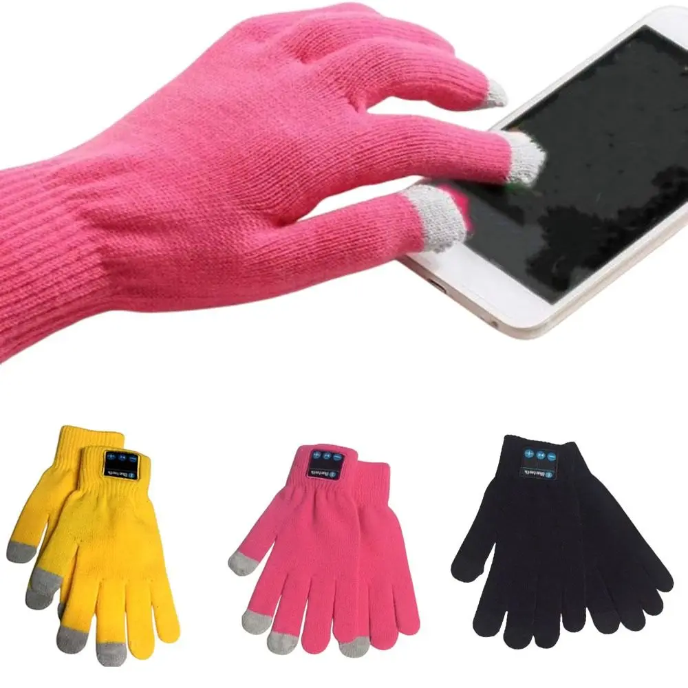 Touch Screen Bluetooth Gloves Knitted Smart Winter Warm Mittens Durable with Clear Sound Phone Answering Gloves for Cycling Work