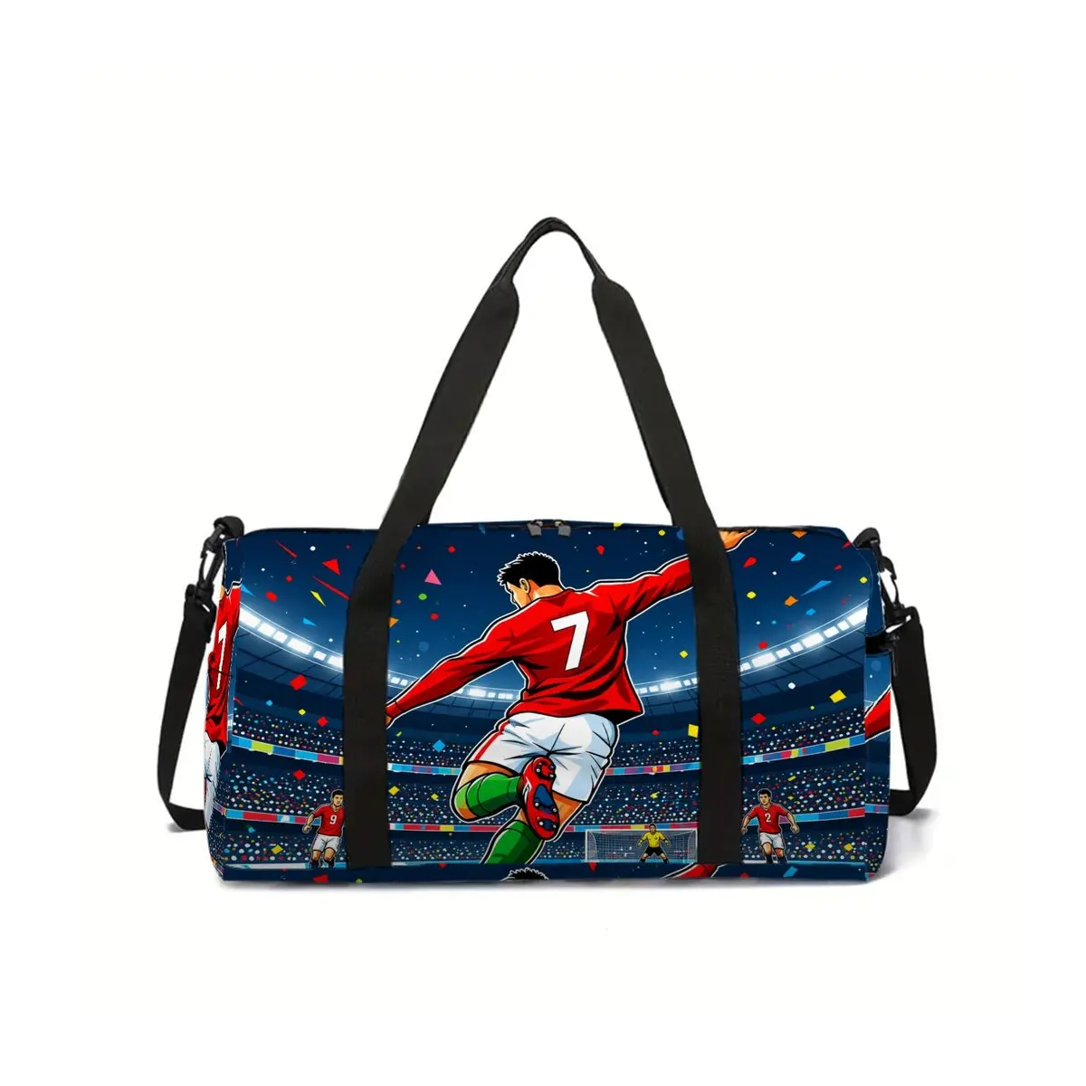 Football Print School Travel Bag Large Capacity Luggage Bag 2D Flat Cartoon Best Gift for Boys Girls Fashion Style