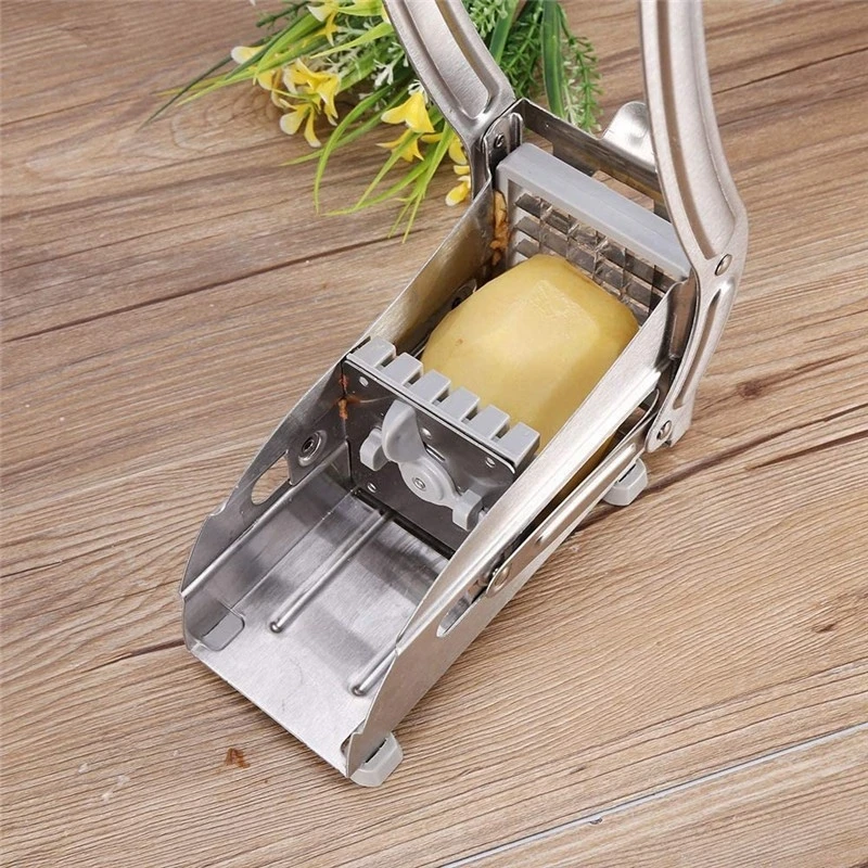 Stainless Steel Fruit And Vegetable Cutter With Two Different Blades - Includes Potato Slicer, French Fry Cutter