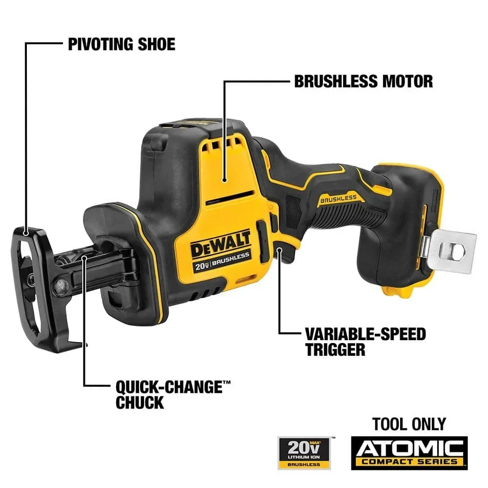 DEWALT DCS369 Brushless Cordless One-Handed Reciprocating Saw 20V Compact Lithium Power Tools 2800SPM