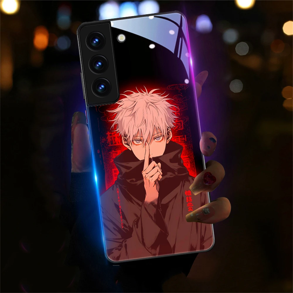 

Anime LED Light Protection TPU Glass Call Glow Mobile Phone Back Cover Case For iPhone 16 E 15 14 13 12 11 Pro Max X XR Plus SE