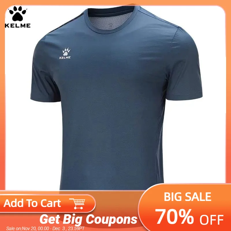 

Kelme Short Sleeved T-shirt Men's Football Culture Top Running Training Sports Short Sleeved Outdoor Fitness Shirt