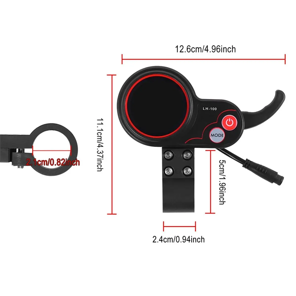 لوحة القيادة LH-100 ذات 6 دبابيس Lcd للسكوتر الكهربائي الذكي Mercane Mx60