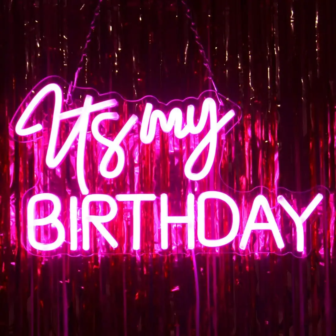 

It's My Birthday Neon Sign Dimmable USB LED Wall Decor Light Up Sign for Birthday Party Bedroom Living Room Background Art Decor